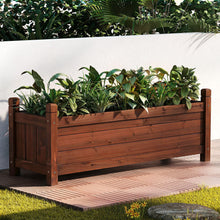 Load image into Gallery viewer, Green Fingers Garden Bed Wooden Planter Box Raised Container Growing 90x30x33cm Brown
