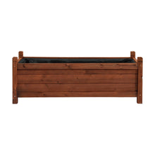 Load image into Gallery viewer, Green Fingers Garden Bed Wooden Planter Box Raised Container Growing 90x30x33cm Brown
