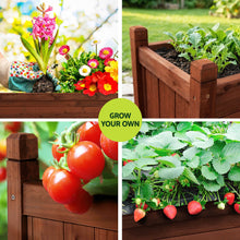Load image into Gallery viewer, Green Fingers Garden Bed Wooden Planter Box Raised Container Growing 90x30x33cm Brown

