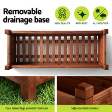Load image into Gallery viewer, Green Fingers Garden Bed Wooden Planter Box Raised Container Growing 90x30x33cm Brown
