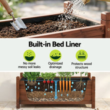 Load image into Gallery viewer, Green Fingers Garden Bed Wooden Planter Box Raised Container Growing 90x30x33cm Brown
