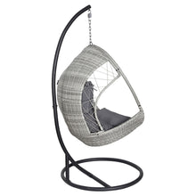 Load image into Gallery viewer, Gardeon Outdoor Egg Swing Chair Wicker Furniture Pod Stand Armrest Light Grey
