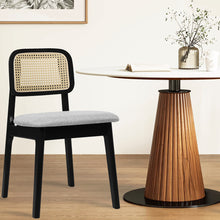 Load image into Gallery viewer, Levede Dining Chair Wood Rattan Armless Black x4-1975420365727469574
