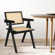 Load image into Gallery viewer, Levede 1x Black Wicker Armchair Dining Chair-1975420497621553159
