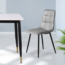 Load image into Gallery viewer, Levede 4x Dining Chairs Kitchen Chair Grey Faux Leather-1973194074773131270
