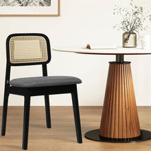 Load image into Gallery viewer, Levede 2x Dining Chair Wood Rattan Armless Black-1975420339055890438
