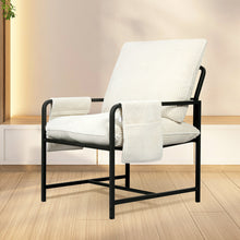 Load image into Gallery viewer, Levede Metal Framed Lounge Chair Corduroy in Beige-1973193529891098630
