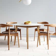 Load image into Gallery viewer, Levede Dining Table Round Rubberwood Base 100cm White 100 CM-1973194087016304646
