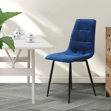 Load image into Gallery viewer, Levede 4x Dining Chairs Kitchen Velvet Blue-1975420493750210567
