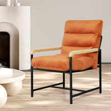 Load image into Gallery viewer, Levede Metal Framed Lounge Chair Velvet in Orange-1975420342130315271
