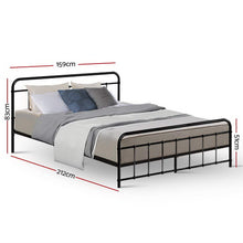 Load image into Gallery viewer, Artiss Bed Frame Metal Bed Frame LEO - Queen (Black) - The White Mall
