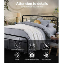 Load image into Gallery viewer, Artiss Bed Frame Metal Bed Frame LEO - Queen (Black) - The White Mall
