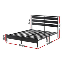 Load image into Gallery viewer, Artiss Bed Frame Queen Size LED Metal Bed Base with Charging Station
