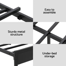 Load image into Gallery viewer, Artiss Bed Frame Queen Size LED Metal Bed Base with Charging Station
