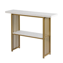 Load image into Gallery viewer, Artiss Console Table Marble Effect White&amp;Gold
