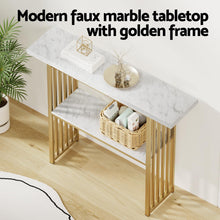 Load image into Gallery viewer, Artiss Console Table Marble Effect White&amp;Gold
