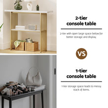 Load image into Gallery viewer, Artiss Console Table Marble Effect White&amp;Gold
