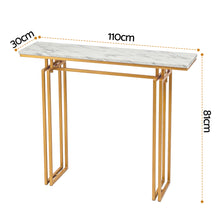 Load image into Gallery viewer, Artiss Console Table Hallway Entryway Table Marble Effect 110CM White &amp; Gold
