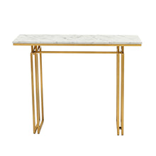 Load image into Gallery viewer, Artiss Console Table Hallway Entryway Table Marble Effect 110CM White &amp; Gold
