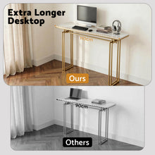 Load image into Gallery viewer, Artiss Console Table Hallway Entryway Table Marble Effect 110CM White &amp; Gold
