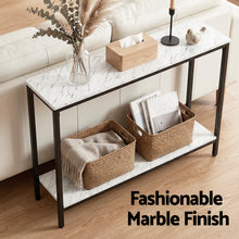 Load image into Gallery viewer, Artiss Console Table Entryway Hallway Display Desk Marble Effect White
