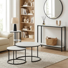 Load image into Gallery viewer, Artiss Console Table Entryway Hallway Display Desk Marble Effect White
