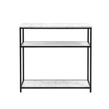 Load image into Gallery viewer, Artiss Console Table Marble Effect 3-Tier Sofa Entryway Side Table 90CM White
