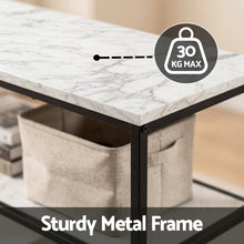 Load image into Gallery viewer, Artiss Console Table Marble Effect 3-Tier Sofa Entryway Side Table 90CM White
