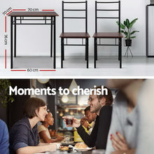 Load image into Gallery viewer, Artiss Dining Table And Chairs Set fo 3 Walnut
