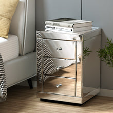 Load image into Gallery viewer, Artiss Set of 2 Bedside Table 3 Drawers Mirrored Glass - PRESIA Silver
