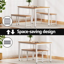 Load image into Gallery viewer, Artiss Dining Table and Chairs Set 3PCS Metal Desk Bench Sets Kitchen Furniture

