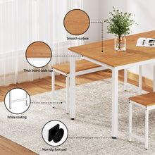 Load image into Gallery viewer, Artiss Dining Table and Chairs Set 3PCS Metal Desk Bench Sets Kitchen Furniture
