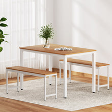 Load image into Gallery viewer, Artiss Dining Table and Chairs Set 3PCS Metal Desk Bench Sets Kitchen Furniture
