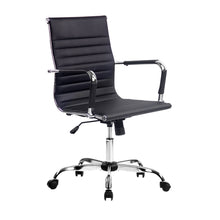 Load image into Gallery viewer, Artiss Office Chair Conference Chairs PU Leather Mid Back Black

