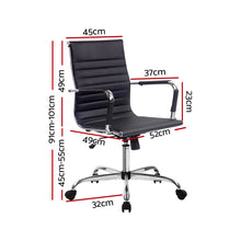 Load image into Gallery viewer, Artiss Office Chair Conference Chairs PU Leather Mid Back Black
