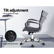 Load image into Gallery viewer, Artiss Office Chair Conference Chairs PU Leather Mid Back Black
