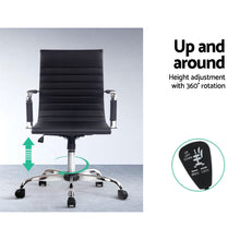 Load image into Gallery viewer, Artiss Office Chair Conference Chairs PU Leather Mid Back Black
