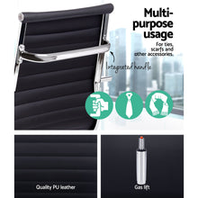Load image into Gallery viewer, Artiss Office Chair Conference Chairs PU Leather Mid Back Black
