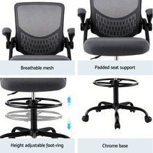Load image into Gallery viewer, Artiss Office Chair Drafting Chairs Stool Computer Desk Studios Mesh Grey

