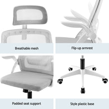 Load image into Gallery viewer, Artiss Ergonomic Office Chair Computer Desk Chairs Headrest Adjustable Grey
