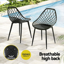 Load image into Gallery viewer, Gardeon 4PC Outdoor Dining Chairs PP Lounge Chair Patio Garden Furniture Black
