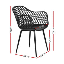 Load image into Gallery viewer, Gardeon 4PC Outdoor Dining Chairs PP Lounge Chair Patio Furniture Garden Black

