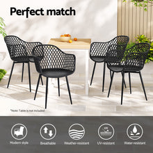 Load image into Gallery viewer, Gardeon 4PC Outdoor Dining Chairs PP Lounge Chair Patio Furniture Garden Black

