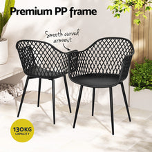 Load image into Gallery viewer, Gardeon 4PC Outdoor Dining Chairs PP Lounge Chair Patio Furniture Garden Black
