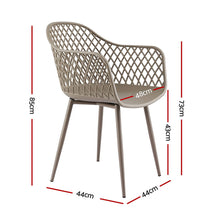 Load image into Gallery viewer, Gardeon 4PC Outdoor Dining Chairs PP Lounge Chair Patio Furniture Garden Coffee
