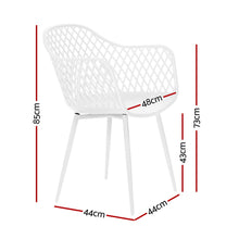 Load image into Gallery viewer, Gardeon 4PC Outdoor Dining Chairs PP Lounge Chair Patio Furniture Garden White
