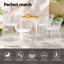 Load image into Gallery viewer, Gardeon 4PC Outdoor Dining Chairs PP Lounge Chair Patio Furniture Garden White
