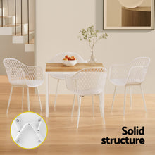 Load image into Gallery viewer, Gardeon 4PC Outdoor Dining Chairs PP Lounge Chair Patio Furniture Garden White
