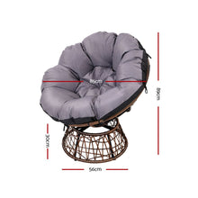 Load image into Gallery viewer, Gardeon Outdoor Lounge Setting Papasan Chair Wicker Table Garden Furniture Brown
