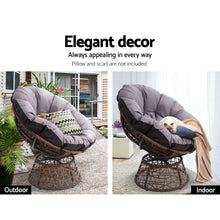 Load image into Gallery viewer, Gardeon Outdoor Lounge Setting Papasan Chair Wicker Table Garden Furniture Brown
